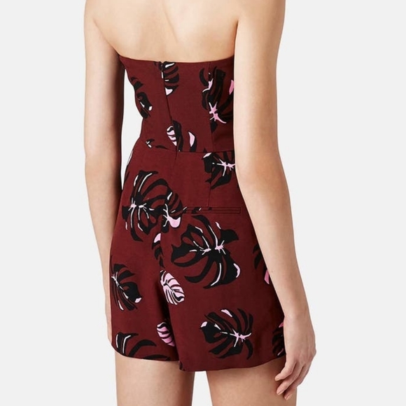 NWT Topshop Tropical Bandeau Playsuit - Picture 4 of 8